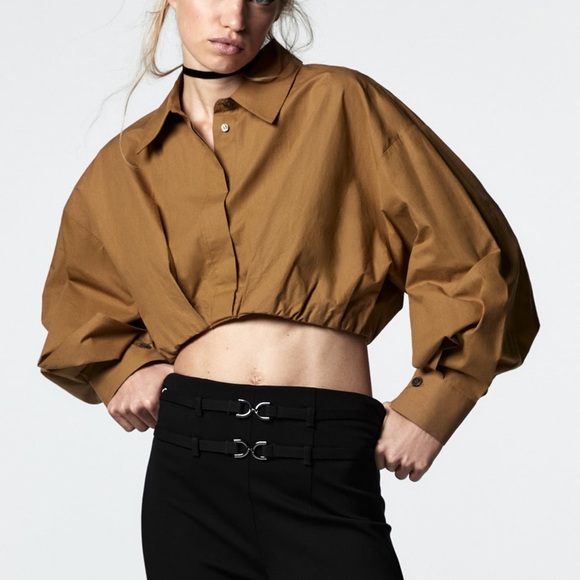 Zara Cropped Button Up - Picture 2 of 6
